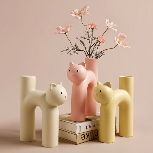 Flower Vase 'Lovely Cat'