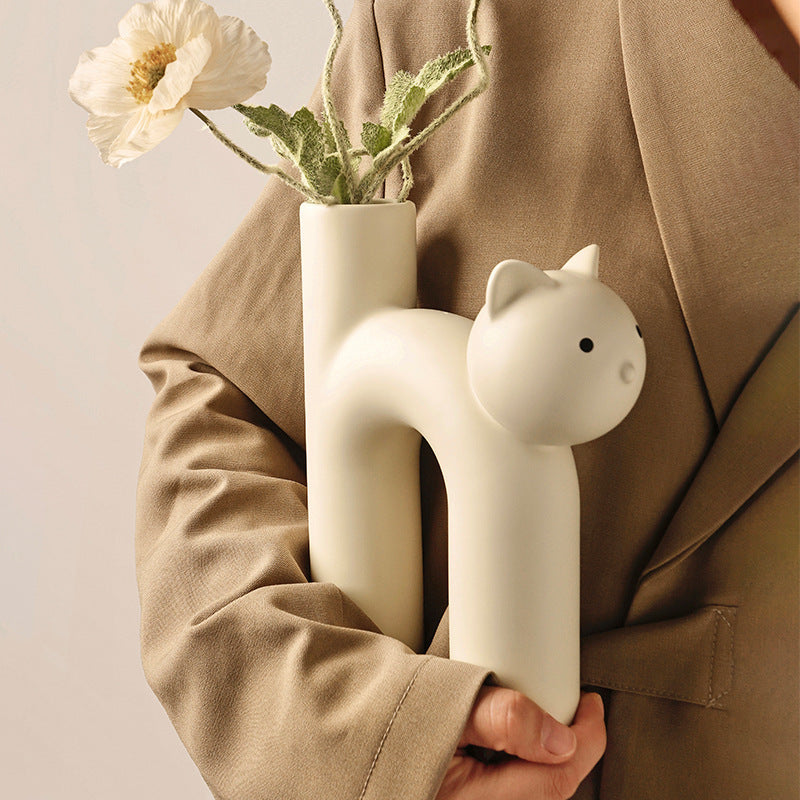 Flower Vase 'Lovely Cat'