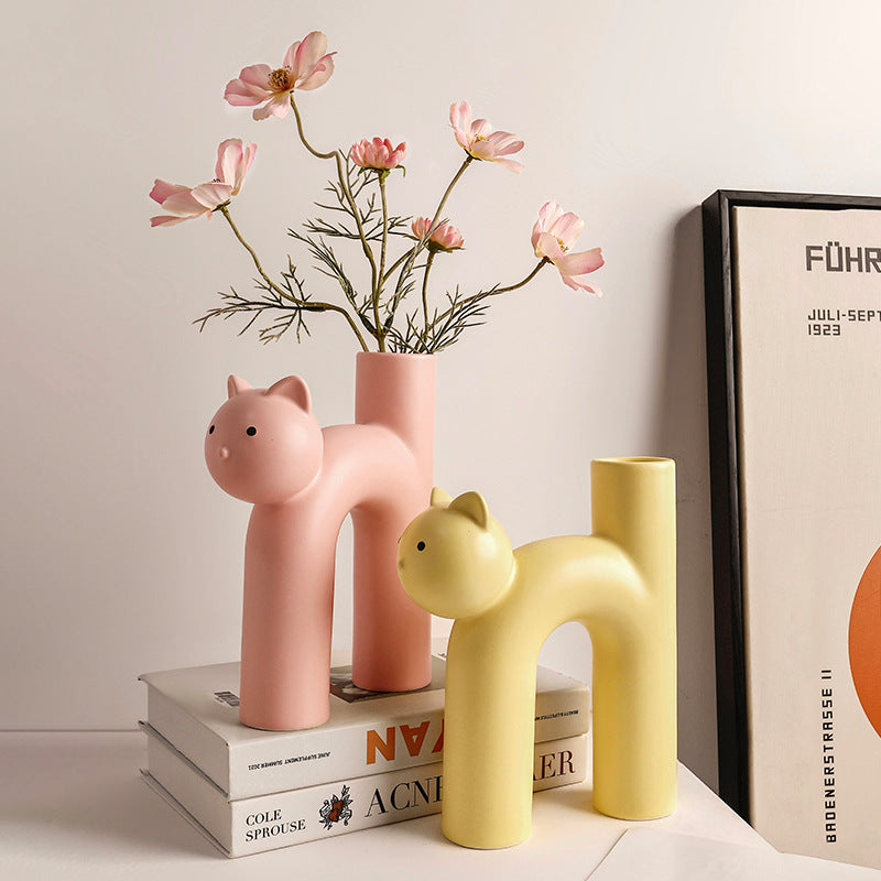 Flower Vase 'Lovely Cat'